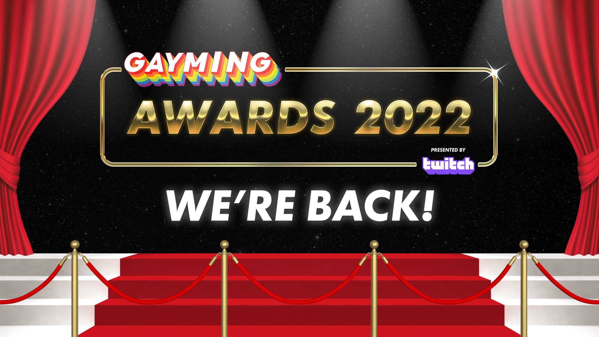 Gayming Awards 2022 we're back! announcement banner