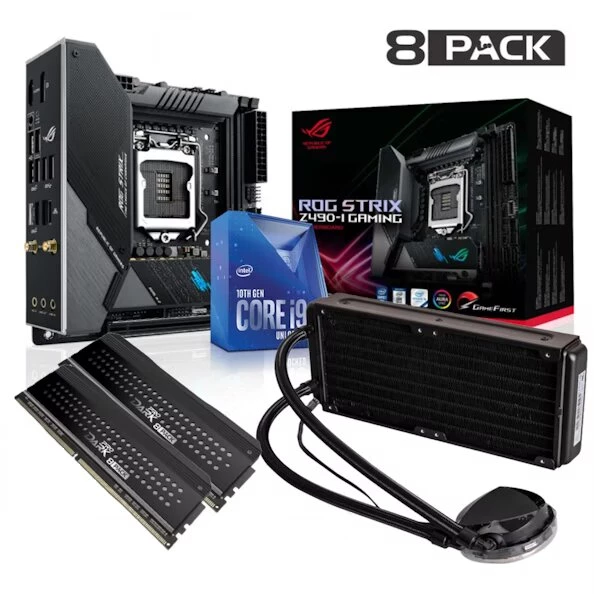 8Pack Elite Tier ASUS ROG Strix Z490-I Overclocked i9 10900K @ 5.0GHz Gaming Bundle