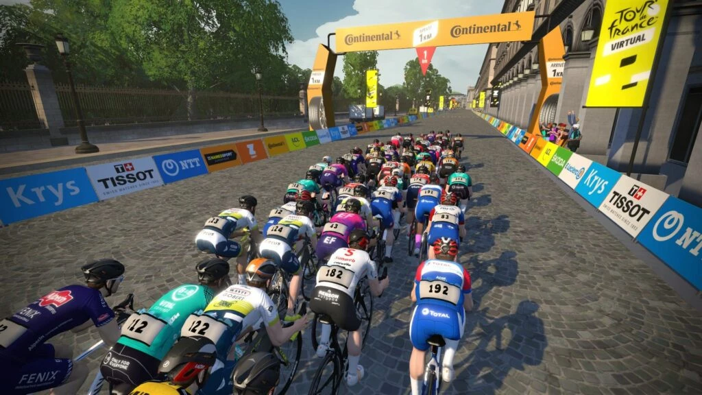 Zwift race with a lot of riders