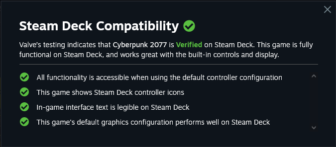 Cyberpunk 2077 - Cyberpunk 2077 — Verified on Steam Deck - Steam News