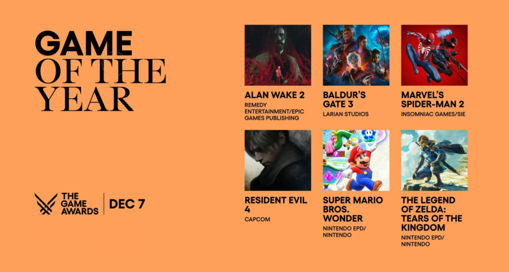 Nominees for the Game of the Year Award