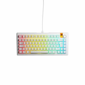 Glorious GMMK 3 HE 75% Prebuilt Wired Gaming Keyboard Fox HE Switches White - UK